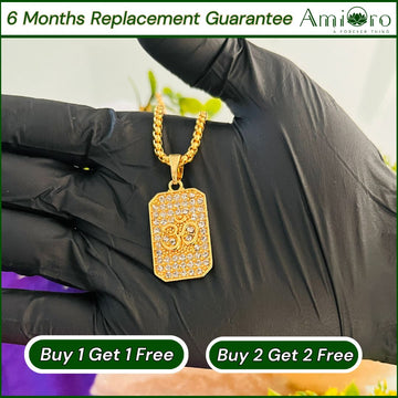 Gold Plated Om Diamond Pendant with Chain ( Limited Time Offer )