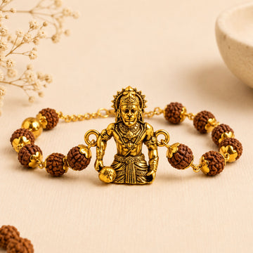 Gold Plated Bajrangbali with Gada Rakhi