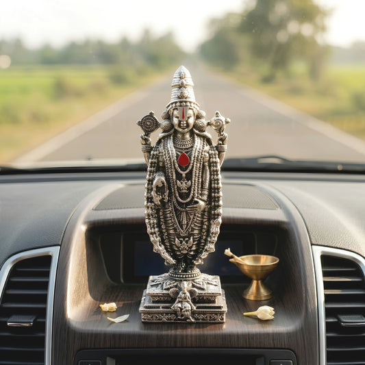 Silver Plated Lord Venkateswara Idol for Home, Car & Office