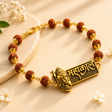 Gold Plated Mahakal Rudraksha Karungali Rakhi