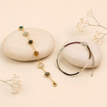 Gold Plated Dhan Siddhi Bracelet & Dhan Vriddhi Anklet Set for Women