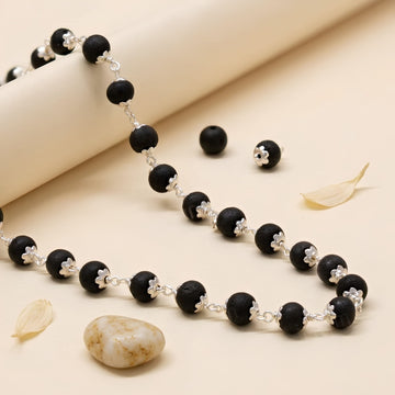 925 Pure Silver Karungali Mala | Premium Ebony Wood (Govt. Certified)