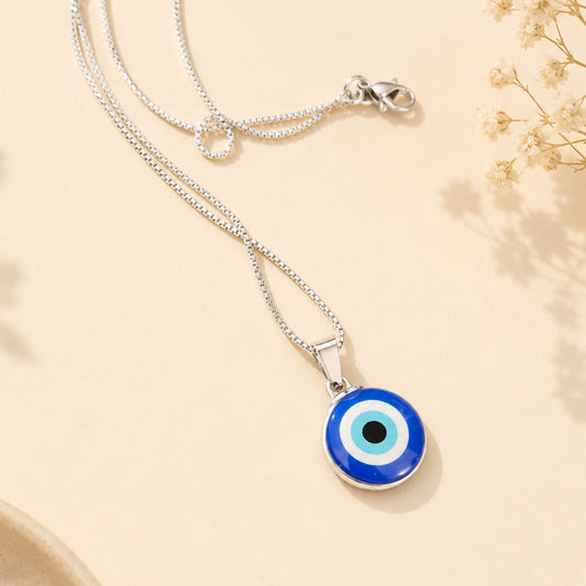 Silver Plated Evil Eye Necklace for Women | Luck & Spiritual Protection