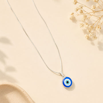 Silver Plated Evil Eye Necklace for Women | Luck & Spiritual Protection