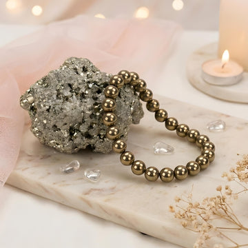 Raw Pyrite Stone & Bracelet Combo | Wealth, Luck & Prosperity
