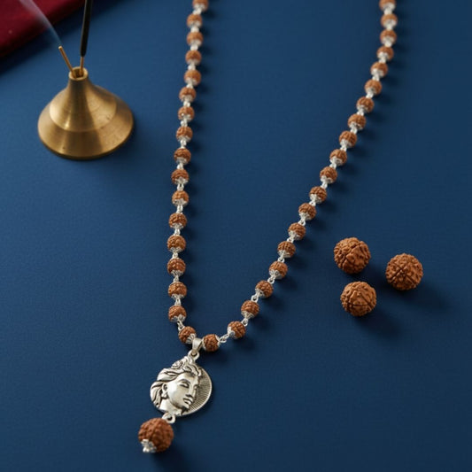 Rudraksh Beads Mala with Lord Shiva Pendant