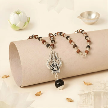 Om Shiva Trishul Rudraksha Karungali Malai | Spiritual Power & Positivity