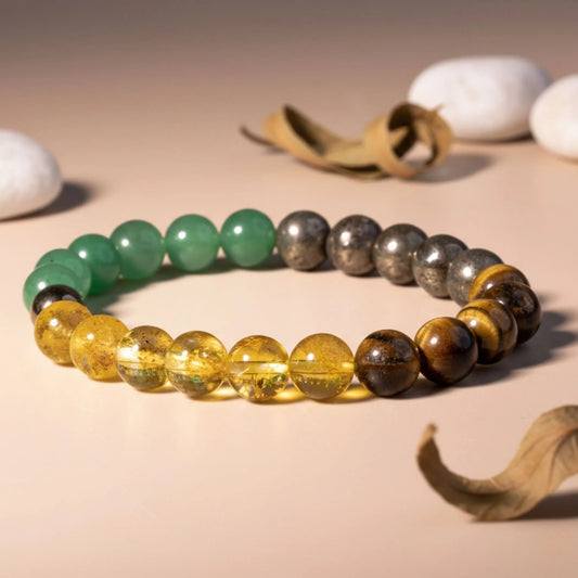 Money Magnet Bracelet with Citrine, Pyrite, Tiger Eye & Aventurine
