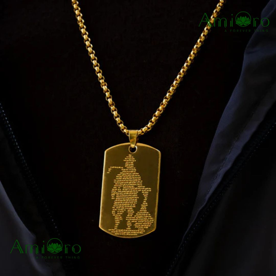 Gold Plated Hanuman Chalisa Pendant – Wear the Power of Lord Hanuman