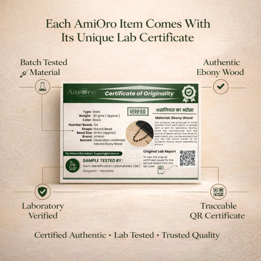 Govt. Lab Certified Karungali Malai with Silver Cap & Big Beads