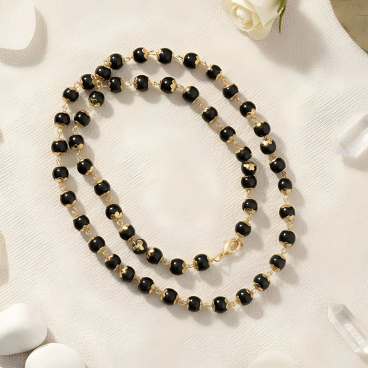 Gold Cap Karungali Malai - Natural Ebony Wood (Govt. Certified)