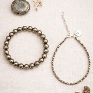 Raw Pyrite Anklet & Bracelet Combo | Wealth & Money Luck