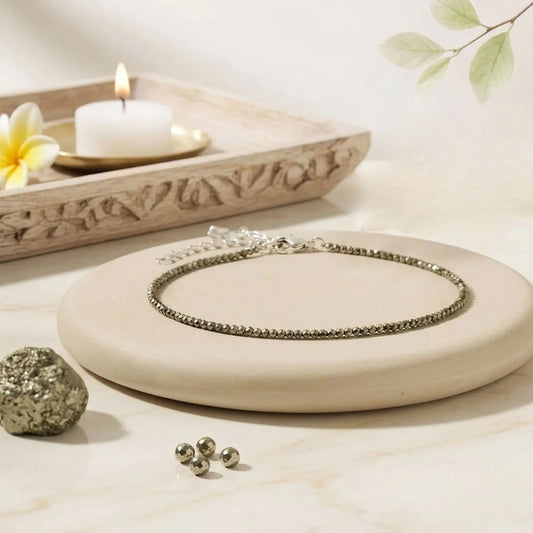 Raw Pyrite Anklet | Wealth, Protection & Positive Energy ( BUY 1 GET 1 FREE )