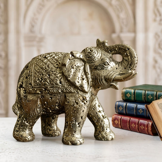 Raw Pyrite Elephant Idol | Wealth, Strength & Good Luck