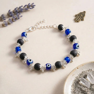 Evil Eye Karungali Bracelet with Tiny Bells | Protection & Positive Energy
