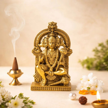 Divya Panchmukhi Hanuman Murti | Spiritual Protection, Courage & Positive Energy Idol ( Gold Plated )