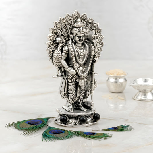 Lord Murugan with Peacock Idol for Home, Car & Workplace