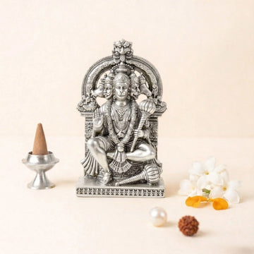 Panchmukhi Hanuman Idol | Remove Negativity & Bring Peace ( Silver Plated )