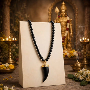 Single Teeth with Karungali Malai – Natural Ebony Wood