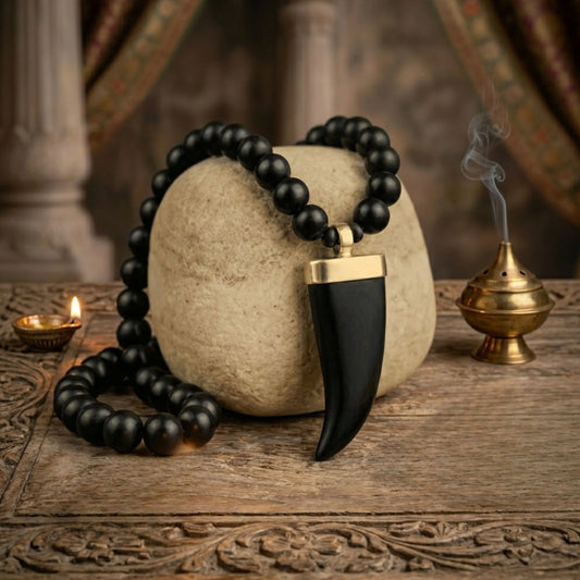 Single Teeth with Karungali Malai – Natural Ebony Wood