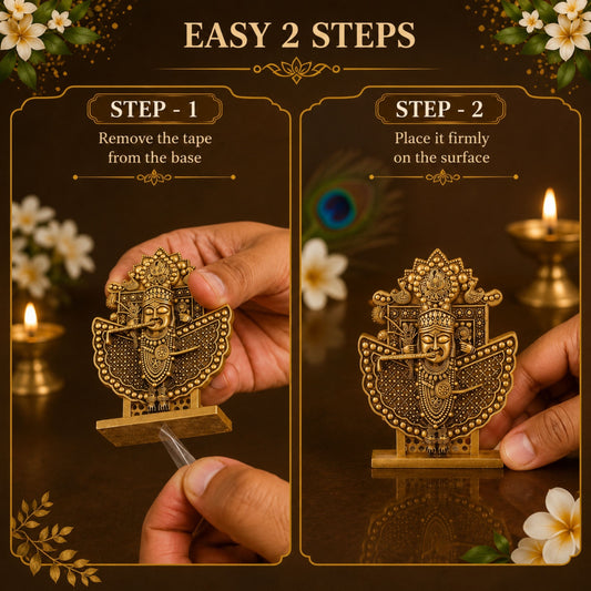 Gold Plated Sanwariya Seth Ji Idol for Home, Car & Office