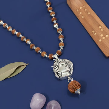 Rudraksh Beads Mala with Lord Shiva Pendant