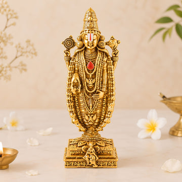 Gold Plated Lord Venkateswara ( Tirupati Balaji ) Idol for Home, Car & Office