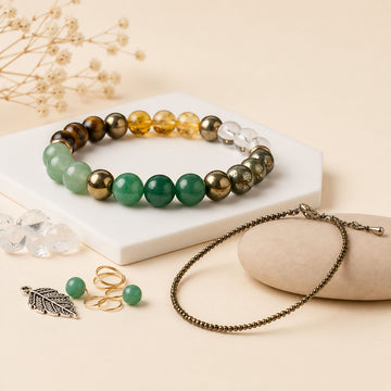 Pyrite Anklet with Dhan Yog Bracelet | Powerful Wealth Combo