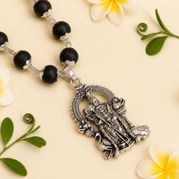 Certified Karungali Malai with Lord Murugan Pendant | Protection, Health & Success