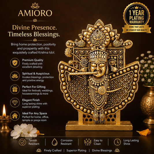 Gold Plated Sanwariya Seth Ji Idol for Home, Car & Office