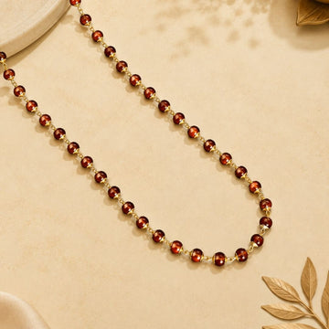 Gold Plated Sandalwood Beads Mala | Peace & Spiritual Energy