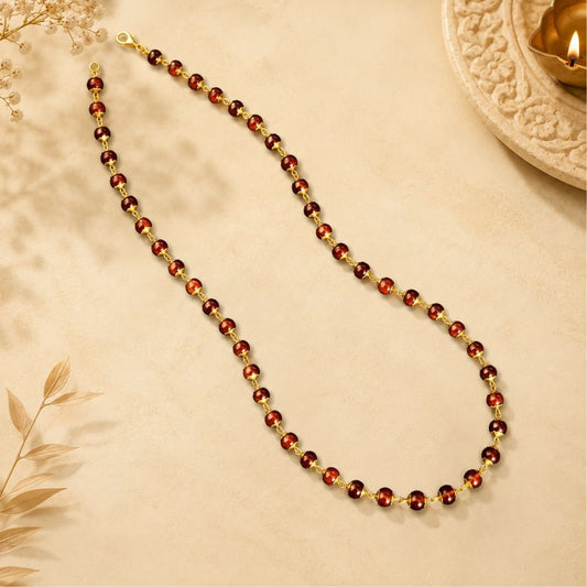 Gold Plated Sandalwood Beads Mala | Peace & Spiritual Energy