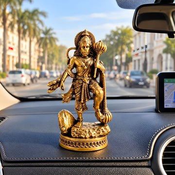Divine Hanuman Ji Idol with Gada | Strength, Protection & Blessings ( Gold Plated )