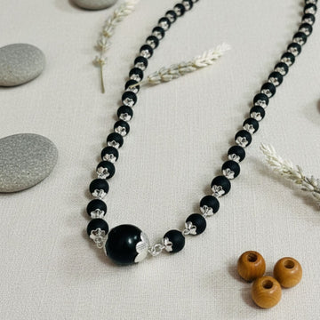 Govt. Lab Certified Karungali Malai with Silver Cap & Big Beads