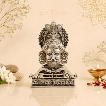 Silver Plated Jai Shree Shyam Idol for Home, Car & Workplace