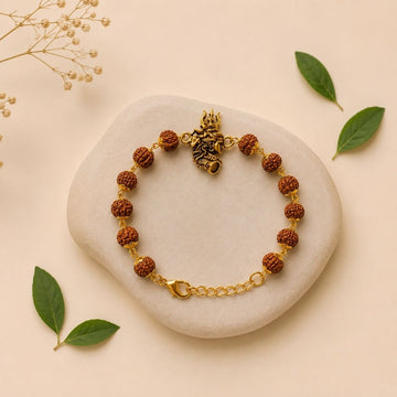 Gold Cap Shiv Trishul Nandi Rakhi