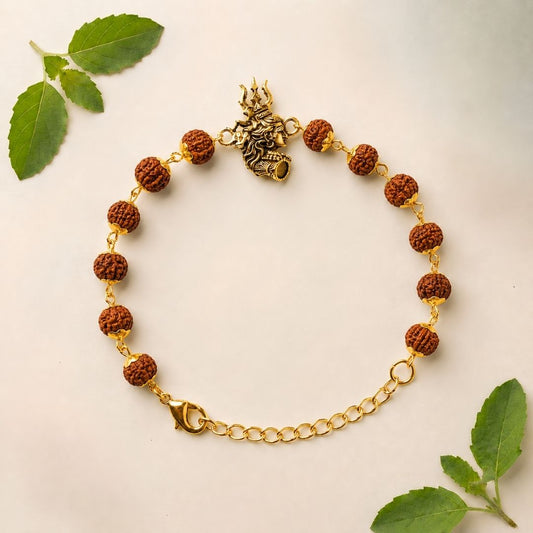 Gold Cap Shiv Trishul Nandi Rakhi
