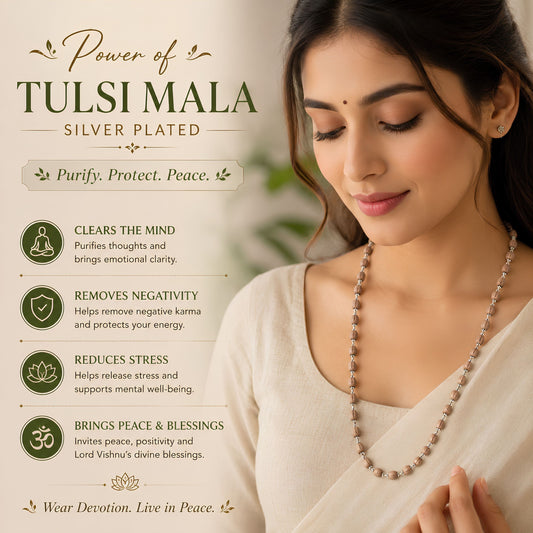 Silver Plated Tulsi Mala | Peace, Devotion & Spiritual Energy
