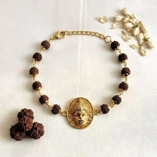 Gold Plated Mahabali Hanuman Rakhi for Brother | Protection, Courage & Faith