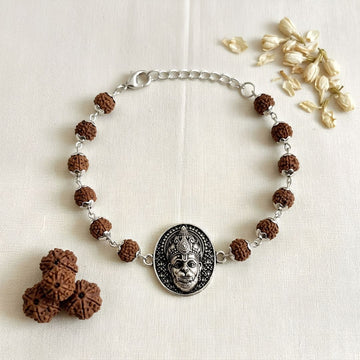 Silver Plated Mahabali Hanuman Rakhi for Brother | Spiritual Bond