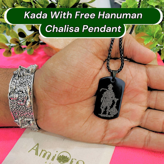 Hanuman Kada with Free Hanuman Chalisa Pendant – Embrace the Power of Lord Hanuman