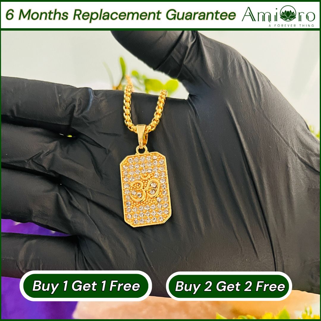 Gold Plated Om Diamond Pendant with Chain ( Limited Time Offer )