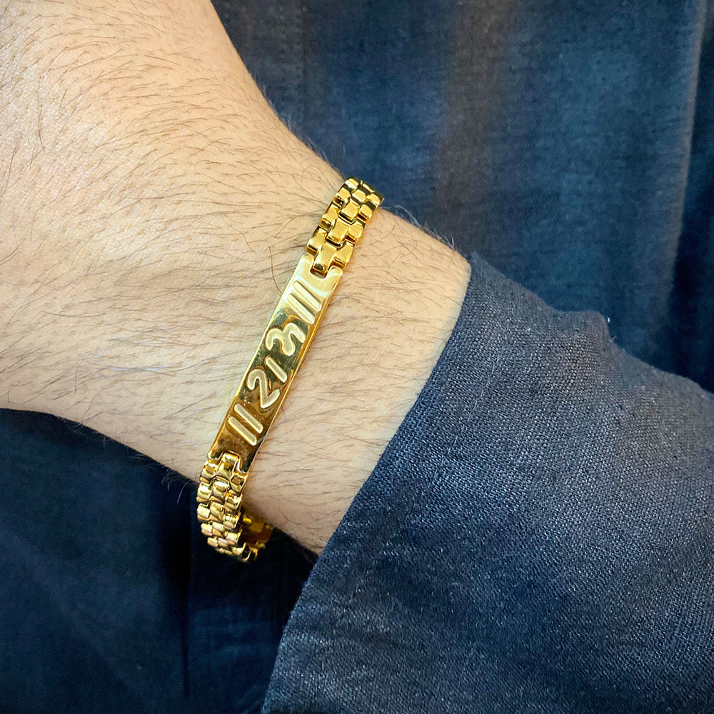 RAM CARVING PREMIUM GOLD BRACELET LOOSE FIT