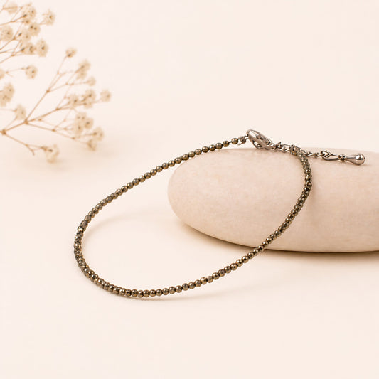 Raw Pyrite Anklet | Wealth, Protection & Positive Energy