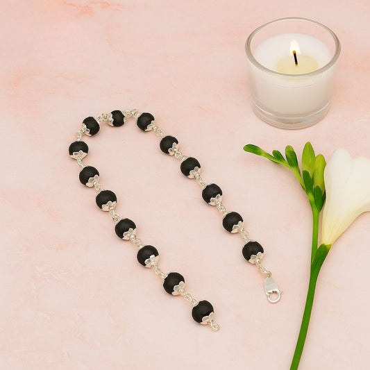 Silver Plated Karungali Mala & Karungali Bracelet – Certified Spiritual Set