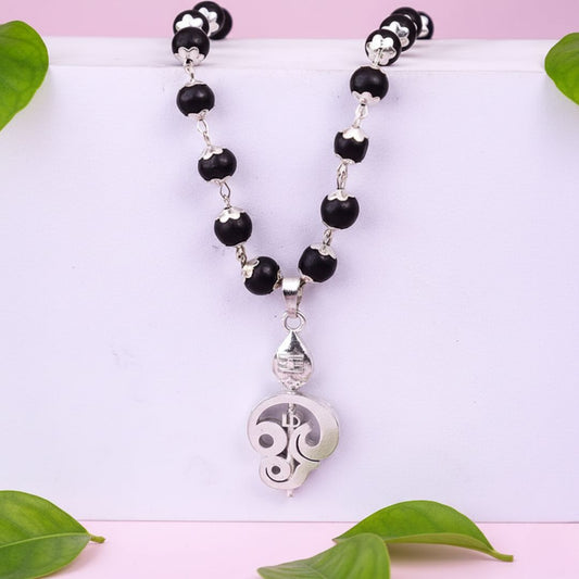 Certified Karungali Malai with Divine Lord Murugan Vel Pendant