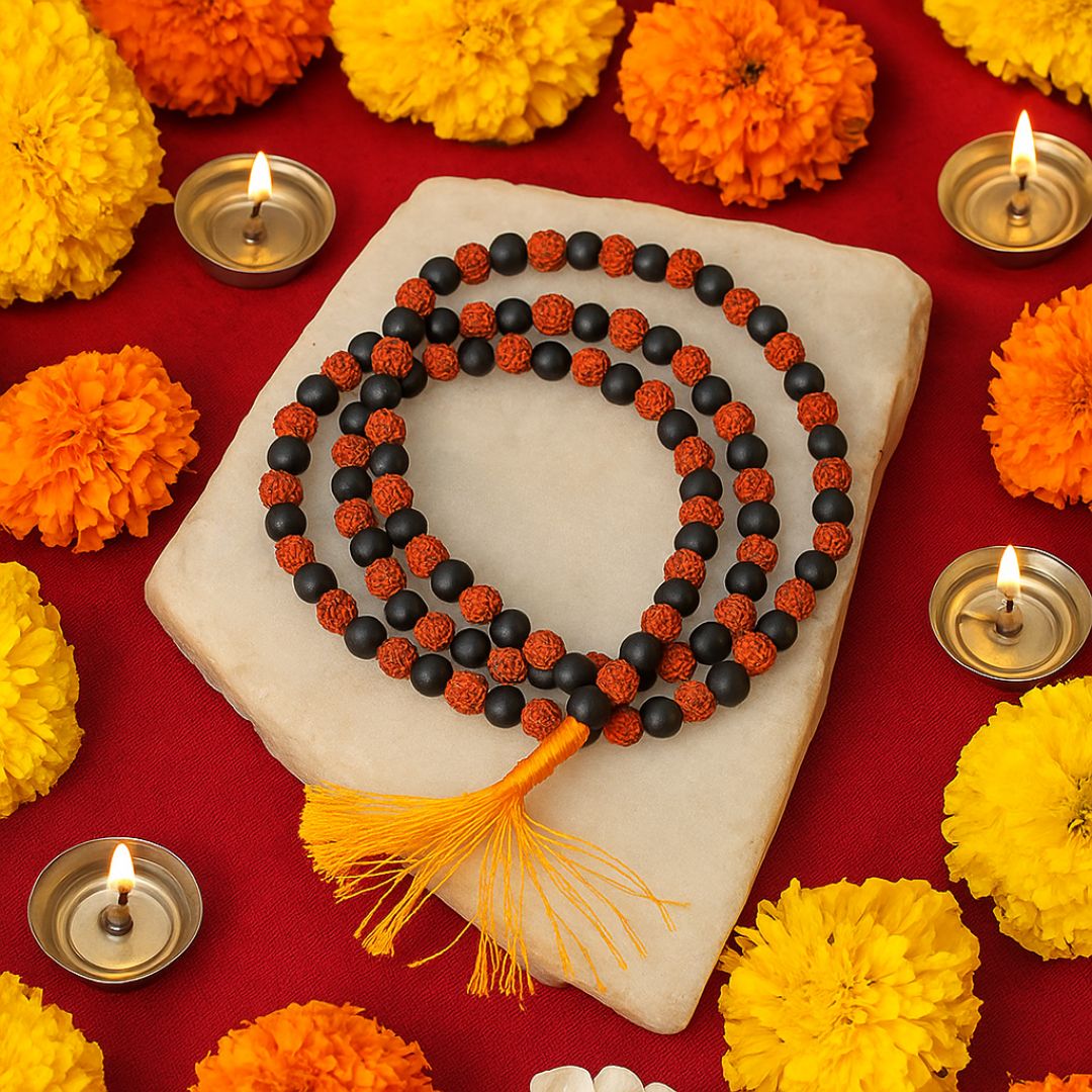 Certified Karungali Rudraksha Malai – Protection, Peace & Health