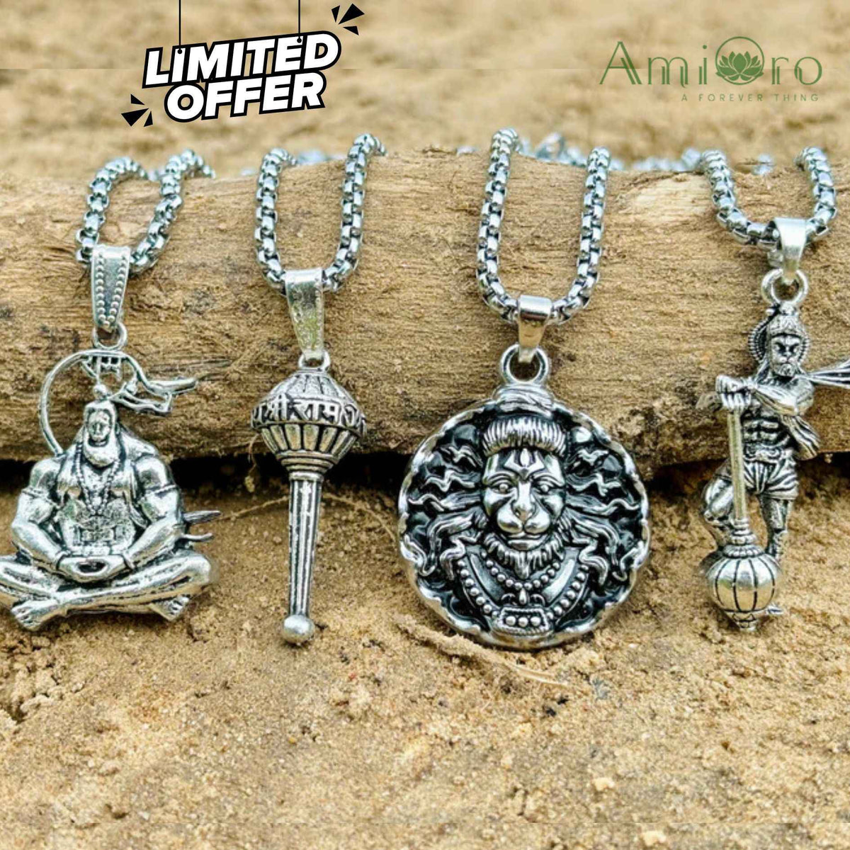 Lord Hanuman Pendant Combo |Buy 1, Get 3 Free ( 1)