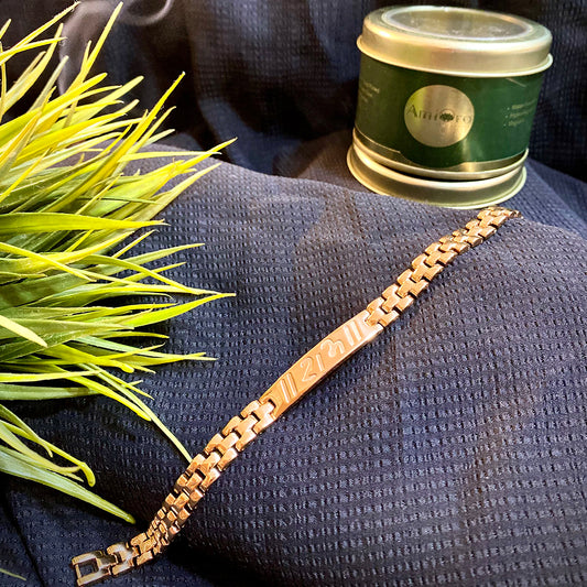 RAM CARVING PREMIUM ROSE GOLD BRACELET LOOSE FIT  WITH SLEEK DESIGN