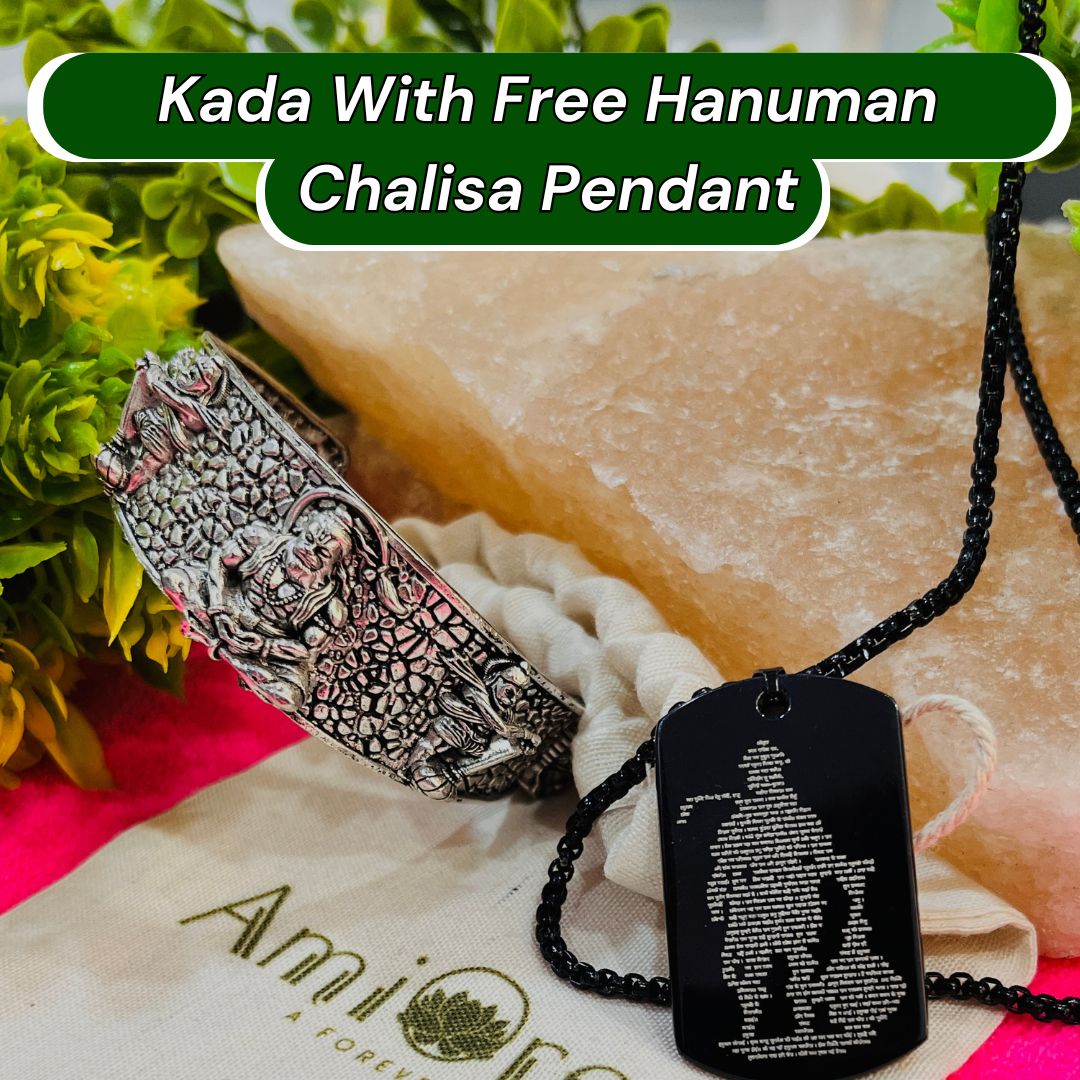 Hanuman Kada with Free Hanuman Chalisa Pendant – Embrace the Power of Lord Hanuman